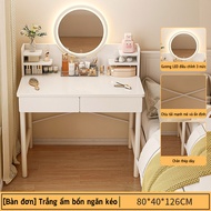 KMR Bàn trang điểm cao cấp có gương viền LED bàn trang điểm đa chức năng theo phong cách Bắc Âu.