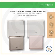 Schneider 32A / 45A 1 Gang Double Pole Switch with Neon