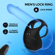 HESEKS Wireless Remote Control 10 Frequency Vibration Massage Small Adult Sex Toys Testicle C G Point Massager Men's Lock Sperm Ring Vibrator