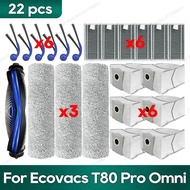 แปรงหลักสำหรับ Ecovacs T80 Pro Omni อะไหล่ถุงหูรูดไม้ลูกกลิ้งถูพื้นตัวกรอง Hepa