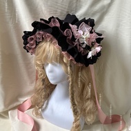 Mũ Phẳng Lolita Thủ Công Màu Đen Và Xám Của Original Handmade Black Powder Lolita Flat Hat Gothic Wa