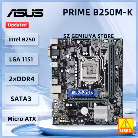 Asus PRIME B250M-K Motherboard Intel B250 LGA 1151 DDR4 32GB M.2 support Core i5-6500 G3930 7100 640