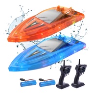 H116 2Pack Remote Control Boat for Boys and Girls 4-7,8-12, Mini Remote Control Boat for Pools and L