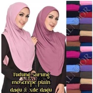 Tudung sarung terus MOSSCREPE XXL Berdagu