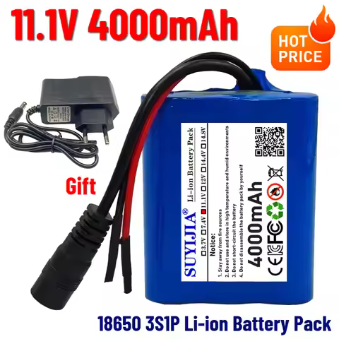 New 12V 4000mAh 3S1P Protection Plate12V 4Ah Battery Pack 18650 Lithium ion DC 12.6V Super Rechargea