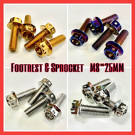 SET SCREW FOOTREST & SPROCKET Y15 Y16 135LC 125Z YAMAHA  ORIGINAL HENG THAILAND STAND KAKI SPOKET SK