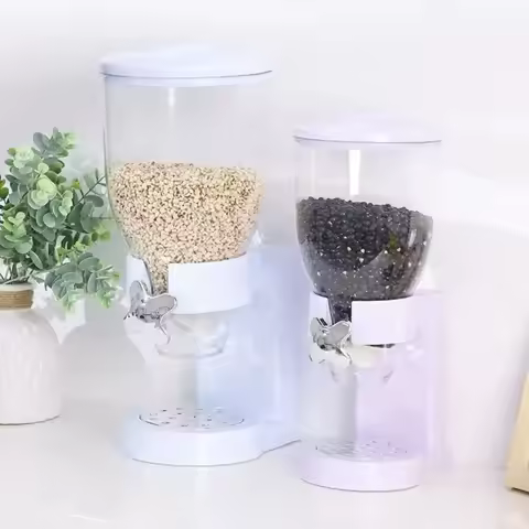 Cereal Storage Jars Single/Double Barrel Tank Separator Drum Oat Pot Kitchen Cereal Dispenser Food S