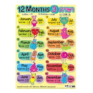Knowledge Poster 12Months 3 Languages EP 445 Size 50*70 Cm. Packing:1 Sheet