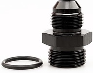 Aluminum -8 AN Flare to -10 AN ORB O-ring Boss Port Male Fuel Pump Rail Adapter High Flow Radius, Bl