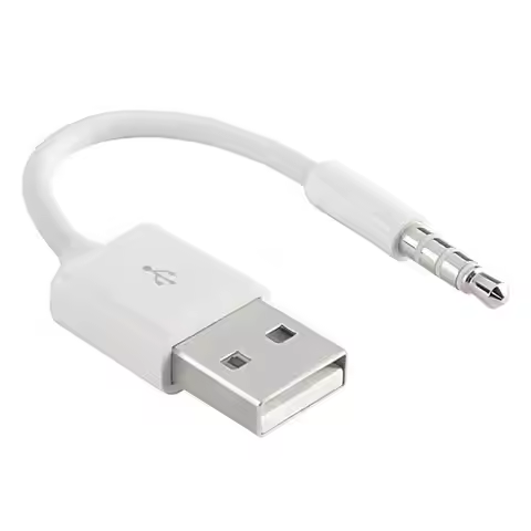 USB Short Charger Data SYNC Cable 3.5mm Jack Adapter Charging Cord Line For Apple Ipod Shuffle 3rd 4