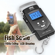 Fish Scale - PS01 110lb/50kg Backlit LCD Display Digital Scale with Built-in Measuring Tape - Fishin