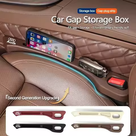 2Pcs Car Seat Gap Filler Strip Phone Storage Accessories For Audi A1 A2 A3 A4 A5 A6 A7 A8 Q1 Q2 Q3 Q