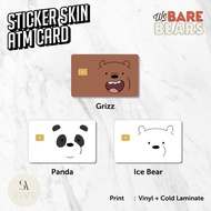 We Bare Bears Sticker Skin Card - Vinyl ATM Debit Credit, Emoney, Flazz, Sticker Access Card