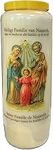 Holy Family of Nazareth Prayer Candle in Glass Novena 18 x 7 cm 100% Vegetable Burning Time 9 Days -
