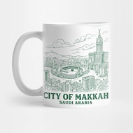 City Of Makkah Saudi Arabia Skyline Illustration - Makkah Tea Mug