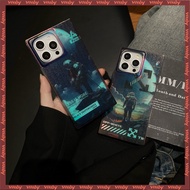 Trend fashion PALACE Off Wh1th astronaut graffiti label laser square IMD Phone Case Suitable for IPh