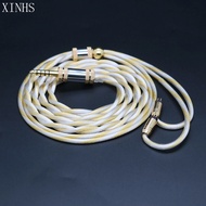 XINHS-02-2-core gold silver coaxial upgrade cable 2.5-3.5-4.4 sesuai untuk ie900 ie600 ie300 mmcx TF
