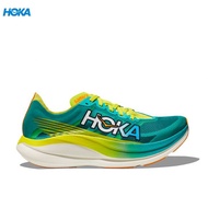 HOKA ONE ONE Race Rocket X2 Rebound Sport Running Shoes Evening Primrose Scuba Blue Anti Slip Women Men Outdoor Sneaker