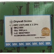 MK #6 X 2" WHITE DRYWALL SCREW ZPH (500PCS) CEILING PLASTER SCREW