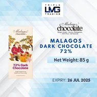 Malagos Chocolate 72% Dark Chocolate 85grams bar