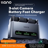 Llano NP-FZ100 NP-W235 NP-W126S LP-E17 EL15C camera Battery Charger 30W fast charging base with thre