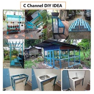 5ft+- (59'') C Channel Biru / Batten Blue Besi Bumbung C Besi Bumbung V Rack Besi DIY Reban Ayam Arnab