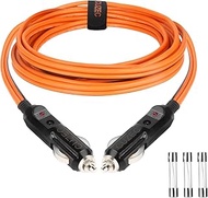 CUZEC 12AWG Male to Male Cigarette Lighter Plug, 25A Fuse Protection, LED Indicator, Universal Fit (