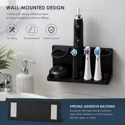 Electric Toothbrush Charging Holder Stand, 2 Slots Storage Organizer Compatible with Oral-B IO Serie
