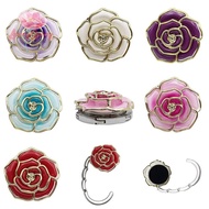 AmongSpring> Portable Folding Table Bag Hook Flower Shaped Hanger Holder Round Vintage Rose Hook Dec