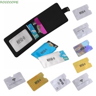 ROCOCODE 10pcs Anti RFID Card Holder, NFC Blocking Aluminium Foil NFC Blocking Case, Elegant Reader Lock Anti Theft Silver ID Card Box Travel