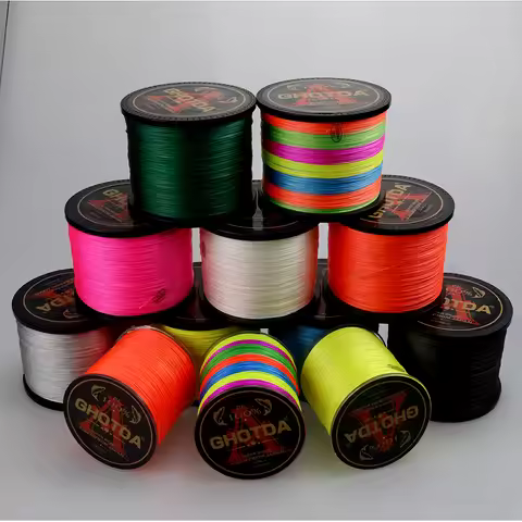 GHOTDA X4 300M 500M 1000M Braided Fishing Line 4 Strands MultiColor Multifilament Saltwater PE Line 