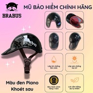 Mũ bảo hiểm Brabus màu Đen bóng khoét sau cho nữ bảo hành 12 tháng