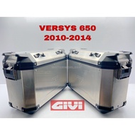 ALLOY GIVI ALUMINUM ALLOY SIDE BOX COMPLETE SET WITH BRACKET VERSYS 650 10-14 TREKKER STEEL BOX KAWA