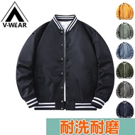 [Taiwan Shipment] Jacket Baseball Flight American Stand Collar Coach Uniform Couple Outdoor Sports F