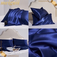 MEIGUII 2pcs Silk Satin Pillowcase, Breathable Envelope Closure Silky Pillow Cover, Soft Comfortable
