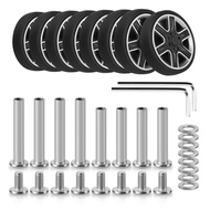 8Pcs Black Luggage Wheel Replacement with Screw Travel Luggage Wheels Replacement Suitcase Parts 55m