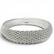 全新 ▲ TIFFANY&Co. Tiffany Somerset 925 網狀配件手環/手鍊，銀色，重 58.6 克，女士款