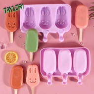 TAYLOR1 Ice Cream Mold, with Lid and Popsicle Sticks Purple Popsicle Mold, Cute Bunny/bear Claw Pattern Silicone Chocolate Mold Summer