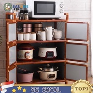 CH SSL Kitchen Cabinet Storage Cabinet Cupboard Stainless Steel Household Economical Wooden Grain Simple JP
