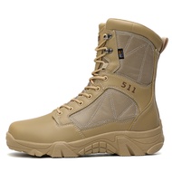 511 Black Leather Tactical Boots with panel Durable Waterproof Army Men's Tactical Boots Outdoor Hik