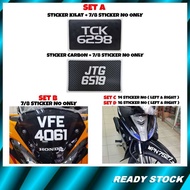 cm+Motor Nombor Plat Sticker Depan/Front Motor Number Plate Sticker JPJ Standard STE (1 Set)