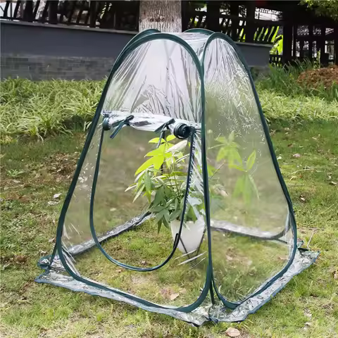 Greenhouse Cover Popup Greenhouse Portable Outdoor Grow Tent Plastic Cover Mini Green House for Indo