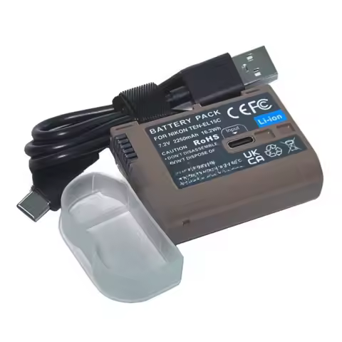 Capacity 2250mAh EN-EL15C EN EL15C Battery Type-C Input Port for Nikon Z5 Z6 Z6 II Z7 Z7II D780 D850