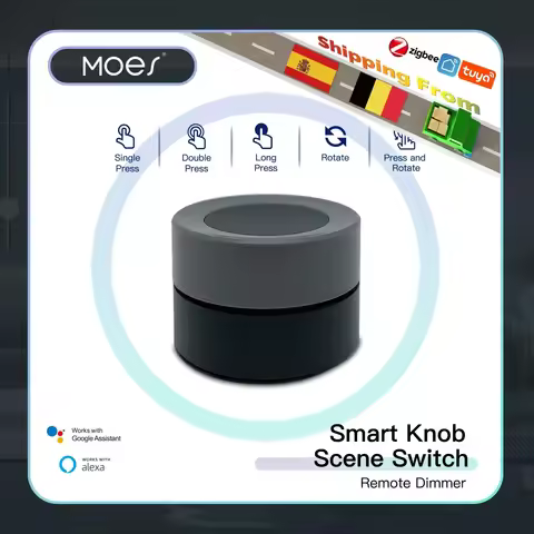 New Tuya ZigBee Smart Knob Switch Wireless Scene Switch Button Controller Battery Powered Automation
