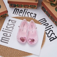 melissaˉNew Children's Shoes Pink Blue Love Quicksand Hole Shoes Fragrant Jelly Beach Sandals Girls High Quality Original