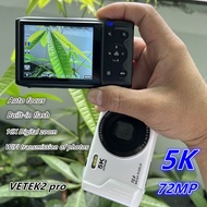 VETEK2-pro Digital Camera, 5K Cameras for Photography, 72MP FHD Point and Shoot Vlogging Camera for 