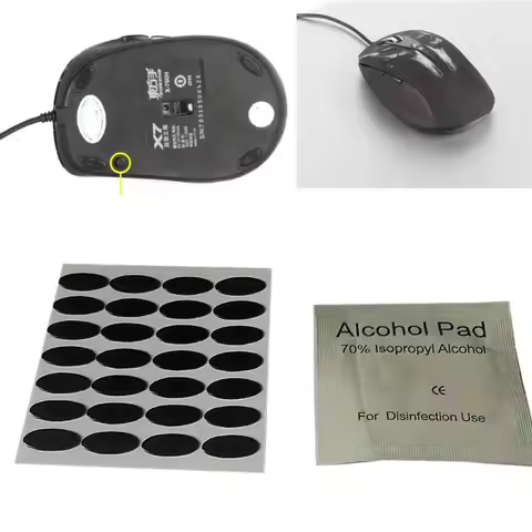 28Pcs Computer Mouse Feet Sticker 0.6mm 11.6x4.8mm DIY Mouse Feet Mouse Skates For A4tech X7 X-760 M