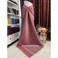 Silk Sarong Woven 6-Shuttle Natural Color Size 1x2 Meters Purple Orange Diamond Pendant Pattern Code