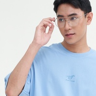 GALLOP : Mens Wear เสื้อ OVER SIZE T-Shirt พิมพ์ลาย Graphic รุ่น ตัดต่อหลัง GT9136 สี Sky Blue - ฟ้า