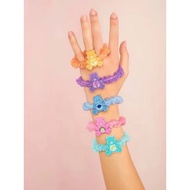 Ready Stock Care Bears Rainbow Bears Care Bears Angry Bears Acrylic Lace Crinkled Hair Tie